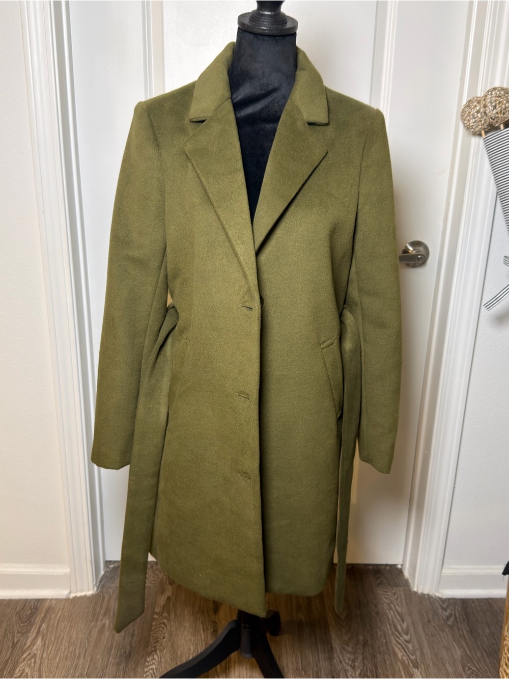 Lulu's Olive Green Long Belted Trench Coat / BNWT